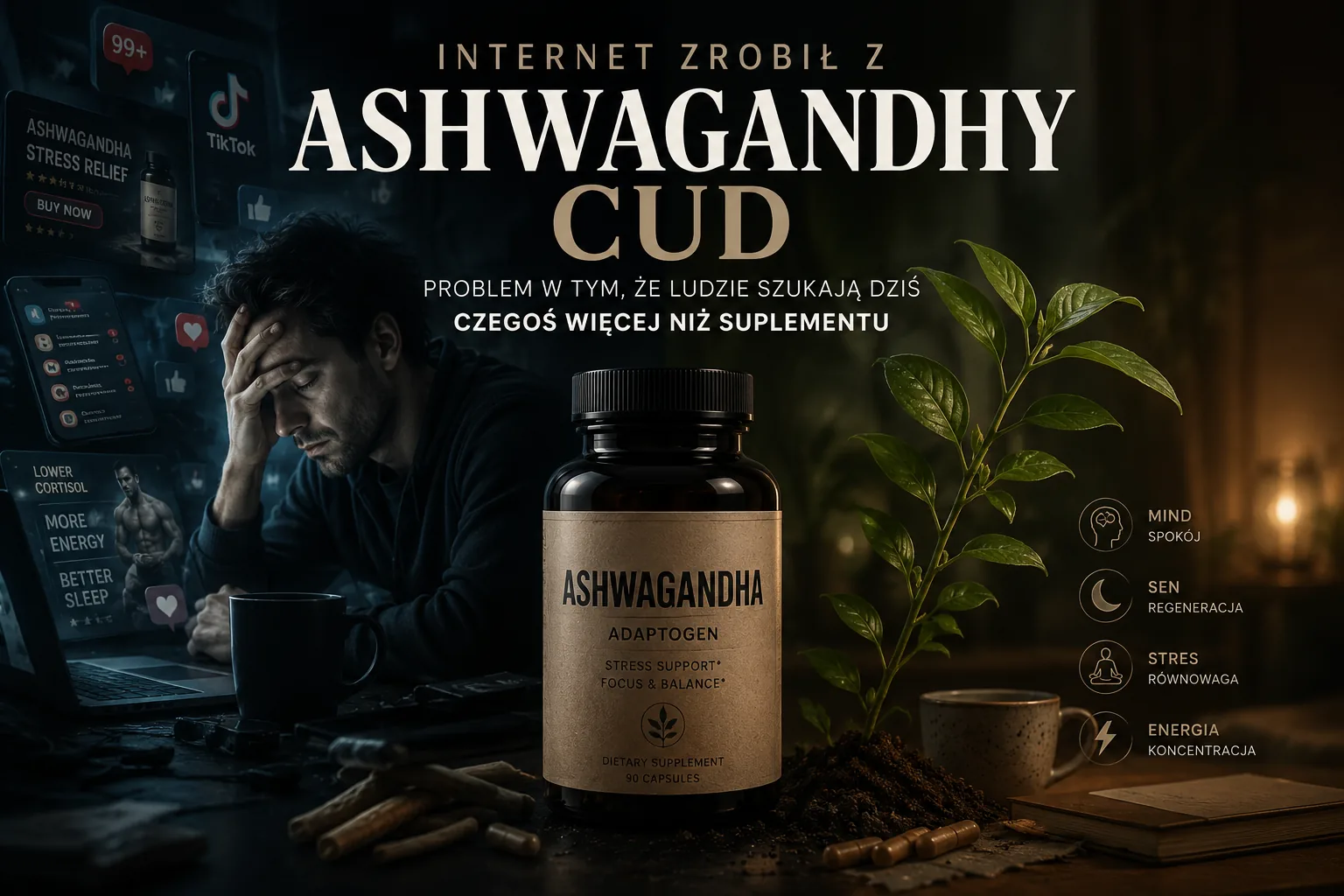 Ashwagandha na stres, zmęczenie i regenerację u mężczyzny