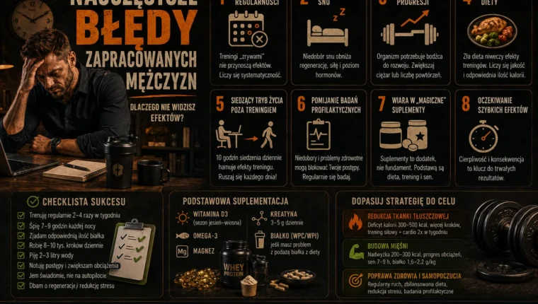 Najczęstsze błędy zapracowanych mężczyzn - trening, dieta, sen i regeneracja