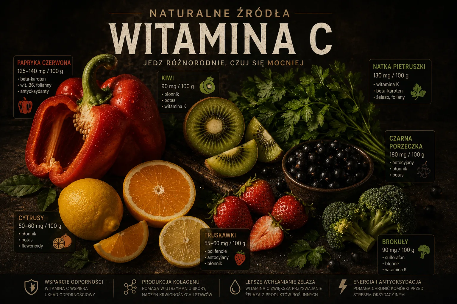 Naturalne źródła witaminy C — co jeść, żeby uzupełnić ją z diety?