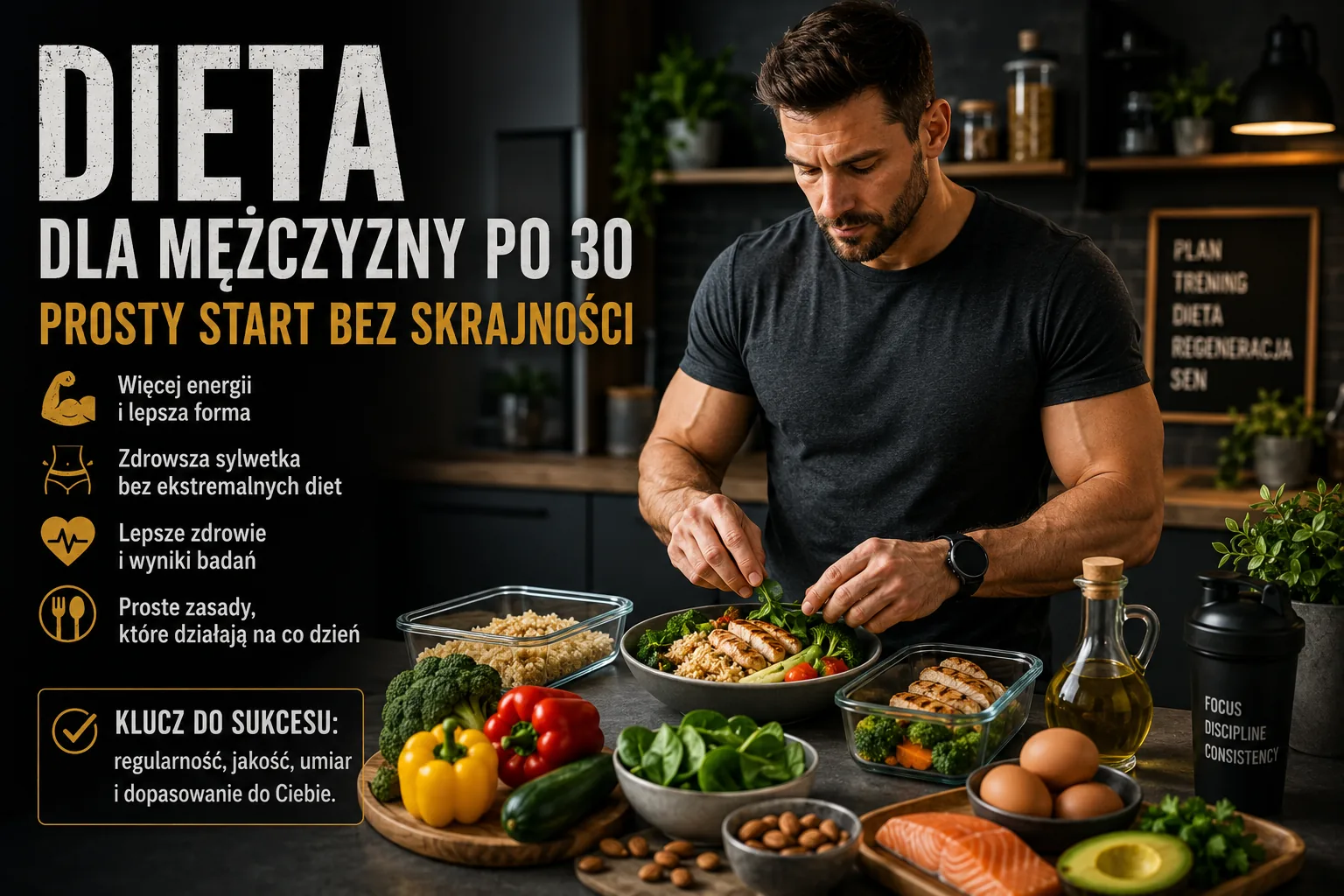 Dieta dla mężczyzny po 30 - prosty start bez skrajności