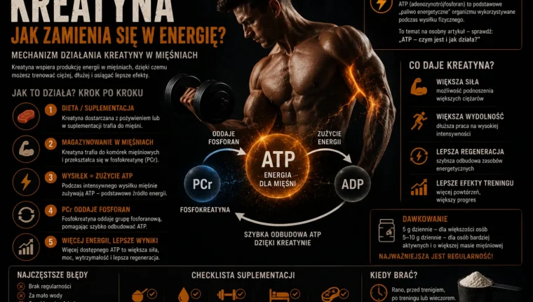 Kreatyna, ATP i fosfokreatyna - mechanizm działania w mięśniach