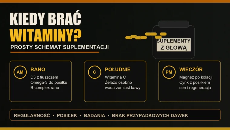 Kiedy brać witaminy i suplementy - prosty schemat dnia
